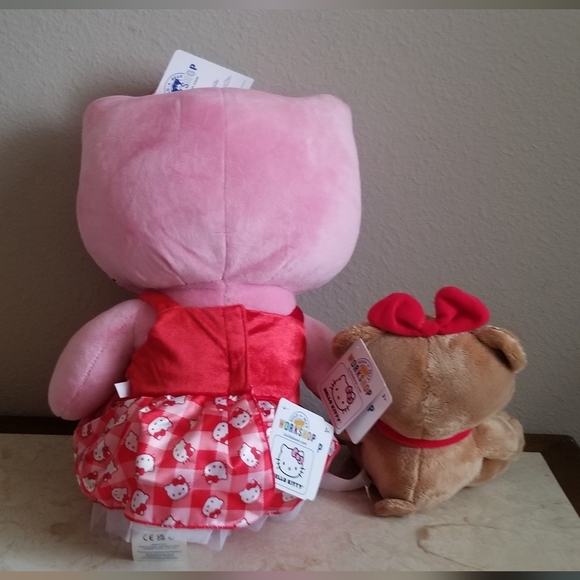 Build A Bear Holly Jolly Red Gingham Dress Hello Kitty and Tiny Chum Holiday Set - Picture 3 of 6